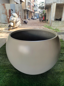 KNT Creations – Pot de fleurs circulaire en fibre de verre léger et durable, style moderne et classique, pour usage extérieur en jardin, toutes saisons - Product Image 3