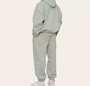 Sweat à capuche oversize pour homme avec cordon de serrage, col croisé, épaules tombantes, devant uni et poignets côtelés - Product Image 3