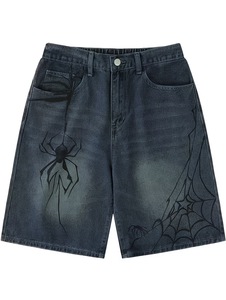 Nouvel Arrivage Short en jean délavé pour homme, style urbain, taille mi-haute, motif patchwork, décontracté, avec braguette boutonnée et poches, infroissable - Product Image 5