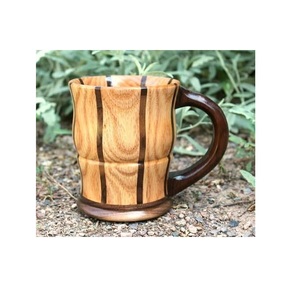 Handmade Wooden Mug Natural Solid Wood Coffee Cup Rustic Finish Eco Friendly Drinking Mug for Cafe Dining - Product Image 3