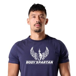T-shirt de sport pour homme, violet foncé, coton premium, col rond, entraînement, fitness, vêtements de sport décontractés, haut tendance - Product Image 2