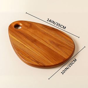 เขียงไม้ทรงกลมอะคาเซีย พร้อมรูแขวนสำหรับใช้ในครัวและเสิร์ฟอาหาร - Product Image 3