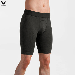 Durable Lightweight High-Waist Stretch Cycling Shorts Black Solid Color Comfortable Knit Fabric Men Compression Shorts - Product Image 4