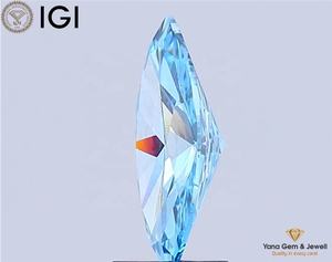 Diamante Cultivado en Laboratorio con Certificación IGI, Corte Marquesa, 2.00 Quilates, Color Azul Intenso, Claridad VS1, CVD, para Joyería de Primera Calidad - Product Image 5