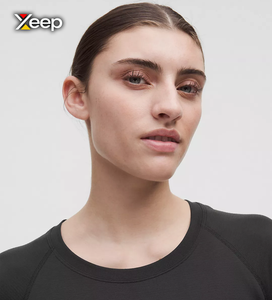 เสื้อยืดออกกำลังกายผู้หญิง XEEP แบบสบายๆ น้ำหนักเบา ทรงหลวม แขนสั้น ระบายอากาศดี คอวี ปักลายตัวอักษร ผ้าถัก - Product Image 3