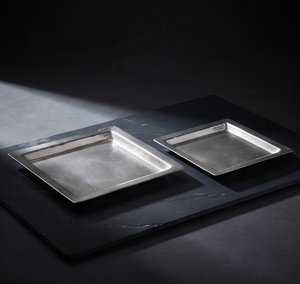 Plateau décoratif moderne en aluminium texturé moulé, ensemble de vaisselle de cuisine et de salle à manger, lot en vrac - Product Image 5
