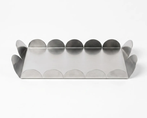 Plateau de service rond en aluminium de luxe fait à la main pour la maison, l'hôtel, la table, les aliments, les boissons, les bijoux, de haute qualité - Product Image 1