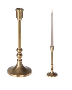 Vintage Antique <b>Brass</b> Cast Aluminum Taper Candle <b>Holder</b> Elegant Luxury Metal Gold <b>Candlestick</b> For Home Wedding Party Decoration - Product Image 4