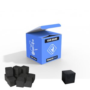 Briqueta de carbón natural de concha de Coco Shisha Hookah Carbón Personalizar Fábrica de Indonesia OEM Etiqueta privada de grado premium - Product Image 1