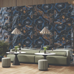 Azulejo de Porcelana Moderno Oxell Azul Brillante para Piso y Pared, Varios Tamaños, Azulejo Pulido para Interiores, para Decoración de Hoteles y Villas de Lujo - Product Image 1