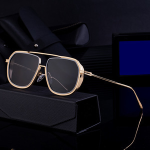 M5221 New Fashion Trendy Luxury Classic Metal Double Beam Frame Men Shades Designer Custom Vintage Gradient Lens <b>Sunglasses</b> 2025 - Product Image 2