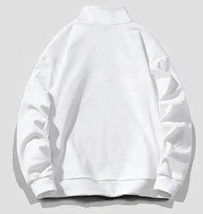 Sweat-shirt à capuche zippé blanc uni personnalisé OEM pour homme, en molleton de coton respirant et écologique à manches longues - Product Image 6