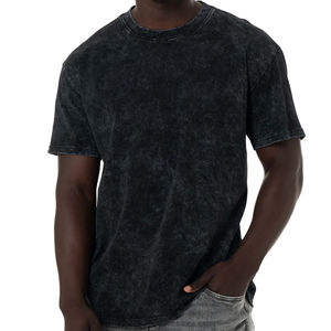 T-shirt uni personnalisé délavé à l'acide de haute qualité pour hommes, nouveau design, tissu jersey oversize 100 % coton, coupe longue, style décontracté - Product Image 5