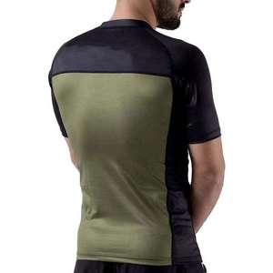 Custom <b>Men</b> Short Sleeve Rash Guard <b>Compression</b> <b>Shirt</b> MMA BJJ Jiu Jitsu Surfing Swim Gym Fitness Quick Dry UV Protection Top - Product Image 3