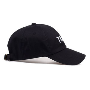Gorra de Béisbol Negra de 6 Paneles, Unisex, Ajustable, de Algodón, con Logotipo Bordado, Estilo Casual, Cierre de Hebilla Metálica - Product Image 1