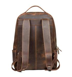 Versatile <b>Waterproof</b> Leather <b>Backpack</b> Anti-Theft Vintage Laptop Rucksack Genuine Leather Carrier LBP-0371 - Product Image 2