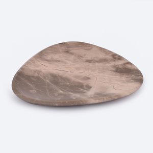 Modern Brown Marble Decorative Tray Natural Stone Catchall Dish Luxury <b>Coffee</b> <b>Table</b> Vanity Organizer Plate - Product Image 2