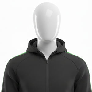 เสื้อฮู้ดซิปคุณภาพสูง ผ้าเฟรนช์เทอร์รี่ 300-350 กรัมต่อตารางเมตร พร้อมซิปด้านหน้าและกระเป๋าจิงโจ้ ไม่มีเชือกผูกที่ฮู้ด - Product Image 2