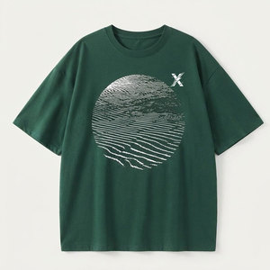T-shirt long surdimensionné en coton épais pour homme, coupe ample, épaules tombantes, manches courtes, écologique, séchage rapide, tenue décontractée d'été - Product Image 1
