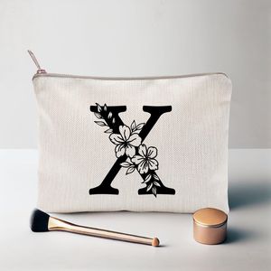 Monograma floral personalizado con iniciales para neceser de maquillaje, estuche de cosméticos de viaje personalizado con iniciales 'Init' - Product Image 2