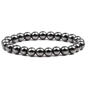 Bracelet rond en perles d'hématite faites à la main pour hommes et femmes, Feng Shui, taille 8-10 mm, bijoux de mode, énergie - Product Image 4
