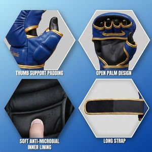 Gants de MMA tendance : Nouveaux gants de sparring MMA pour l'entraînement UFC, la boxe, le grappling, le sac de frappe et les arts martiaux en cuir - Product Image 4