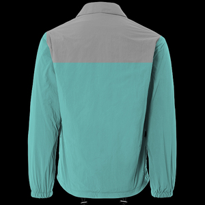 Veste Chemise Coupe-Vent Décontractée pour Homme, Bicolore Violet et Blanc, Col Rabattu, Coupe Droite, en Polyester, pour l'Automne - Product Image 4