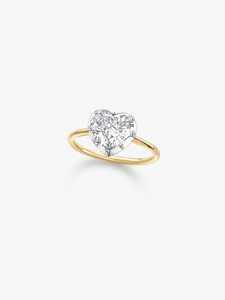 <b>Diamond</b> Engagement <b>Rings</b> Heart Cut Lab Grown Georgian Prong Set Sparkling 14K 18K Solid Gold Solitaire Wedding Band Fine Jewelry - Product Image 5