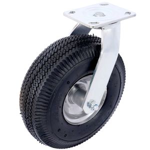 Ruota Girevole Pneumatica da 10 Pollici con Asse da 5/8 Pollici, 2 Pezzi, Piastra Orientabile, Mozzo in Acciaio, Cuscinetti a Sfera, Ruota Centrata a 2 Fori per Facile Mobilità - Product Image 6