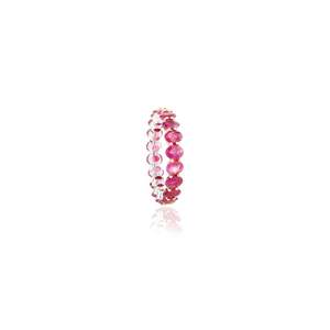 14K Solid Gold Genuine <b>Ruby</b> 4.67 Ct Full <b>Eternity</b> Wedding Band <b>Ring</b> - Product Image 6