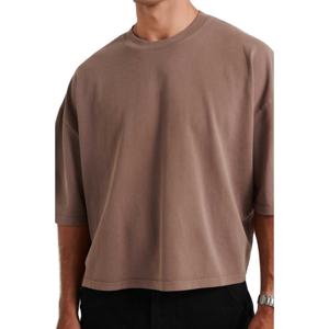 Camiseta Corta de Material Suave para Hombre, Oversize, Unisex, 100% Algodón, Cuello Redondo, Sostenible - Product Image 4