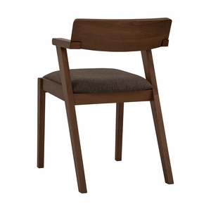 Silla de Comedor de Estilo Minimalista de Mediados de Siglo, Estructura de Madera de Haya, Asiento de Tela Color Castaño, para Hogar, Restaurante, Cafetería, Hotel - Product Image 3