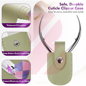 Portable Stainless Steel Cuticle Nipper with Leather Case, Travel Friendly Nail Trimmer High Quality Product Manicure <b>Tool</b> - Product Image 5