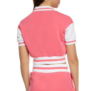 <b>Women</b>’s Cropped Varsity <b>Jacket</b> Short Sleeve Varsity <b>Jacket</b> Baseball Crop <b>Jacket</b> <b>Lightweight</b> Fashion Varsity <b>Jacket</b> <b>Women</b>’s Outer - Product Image 6