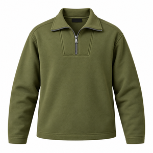 Latest Design <b>White</b> <b>Sweatshirt</b> Black Zipper Style Tech Fleece Unisex Pullover Chest Pocket Jacket Breathable Winter Dip Dye - Product Image 3