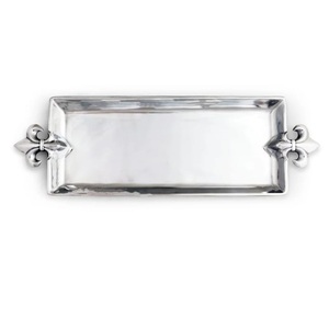 Embossed Design Luxury Metal Tray For Kitchen Catering Used Server Tray Gorgeous Look Cake Pasta <b>Pizza</b> Serve Decorative Tray - Product Image 3