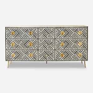 Cómoda Artesanal con Incrustaciones de Hueso, Hecha a Mano por Artesanos Indios, Mueble Decorativo de Almacenamiento - Product Image 6