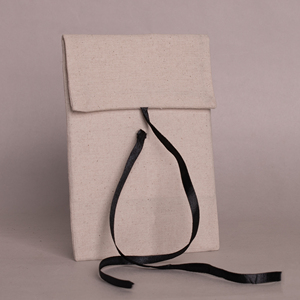 Premium Organic Cotton Canvas Flap <b>Envelope</b> Bag Silk Ribbon Tie Custom Logo Recyclable Packaging for Glasses Makeup-Promotional - Product Image 4