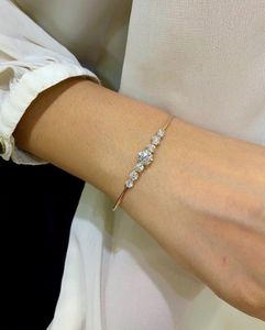 Lab Grown Diamond Bracelet Round Diamond Bracelet White <b>Gold</b> Minimalist bracelet Anniversary Gift for Women IGI - Product Image 2