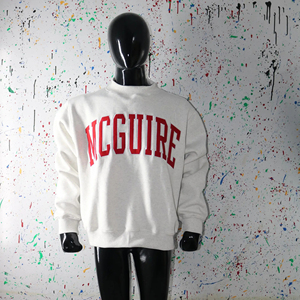 Crewneck Sweatshirt White Oversized Polyester/Cotton Knitted Unisex Casual Anti-Wrinkle Long Front Logo Autumn Wear - Product Image 5