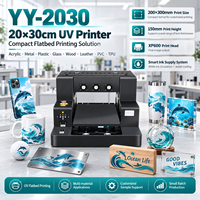 Printer UV 2030 untuk Usaha Kecil A4 Desktop Flatbed XP600 untuk Casing Ponsel Akrilik Kaca Logam Kayu