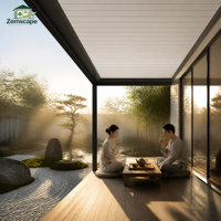Pavillon bioclimatique motorisé de luxe en aluminium, auvent de jardin à toit à lames orientables, télécommande extérieure pour terrasse de villa