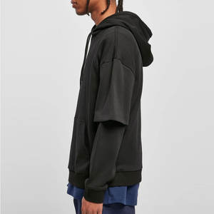 Sweat à capuche double couche pour homme, coupe oversize, pull 2-en-1, épaules tombantes, sweat-shirts pour homme - Product Image 2