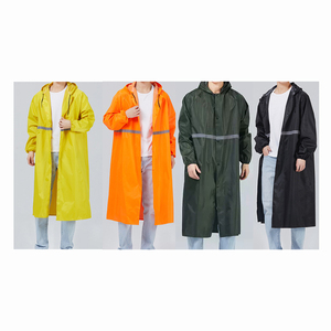 Protective Orange Rain Jacket Waterproof Hooded <b>Long</b> <b>Coat</b> for Men Reflective Safety Strip Rainwear Outdoor Workwear New Fashion - Product Image 2