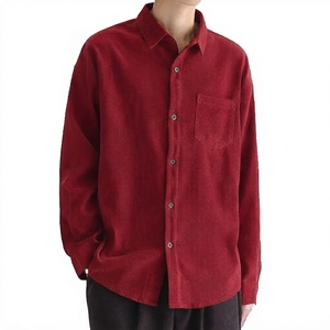 Men's <b>White</b> Long Sleeve Casual Shirt Solid Color Turn-down Collar Full Sleeve Poplin Cotton Spring Wear - Product Image 4
