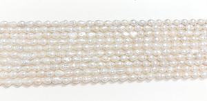 Perlas de agua dulce barrocas blancas de calidad AAA, forma de lágrima de 6*10 mm, perlas naturales para la fabricación de joyería a precio de mayorista. - Product Image 4