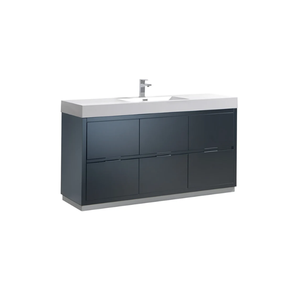 Meubles-lavabos muraux modernes en bois massif (chêne, pin, acacia) avec tiroirs et vasque rectangulaire en céramique durable de qualité hôtelière - Product Image 4