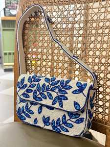 Bolso de Hombro/Bandolera Elegante, Bordado a Mano, con Cuentas Azul Rey y Colores Mixtos, Forma Personalizada - Product Image 5