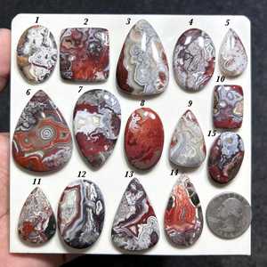 AMAN GEMS JEWELLERY Pierre d'agate Crazy Lace, cristal de quartz naturel, gemme colorée à bandes, polie, taille coussin, troisième qualité - Product Image 5