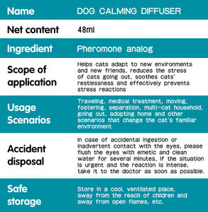 Kit difusor calmante para perros OEM 4I N 1, fórmula eficaz, difusor de feromonas para mascotas, alivio de la ansiedad para cocina al aire libre, Material plástico - Product Image 6